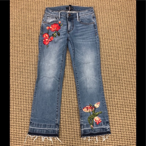 Aqua jeans floral embroider size 25 - Picture 1 of 5